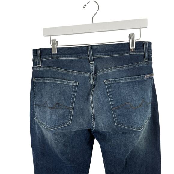 7 For All Mankind Slimmy Squiggle Dark Lago Wash Jeans Mens 31x33 - Picture 5 of 9